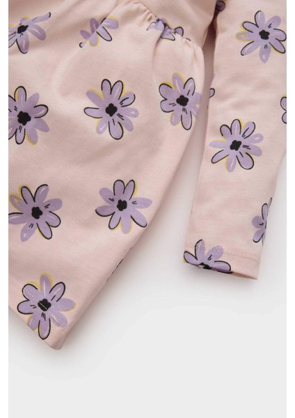 Kız Bebek Çiçek Desenli Uzun Kollu Elbise E5124A525SP