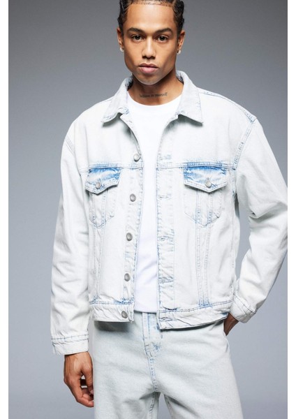 %100 Pamuk Oversize Geniş Kalıp Mevsimlik Baharlık Denim Ceket D7741AX25SP