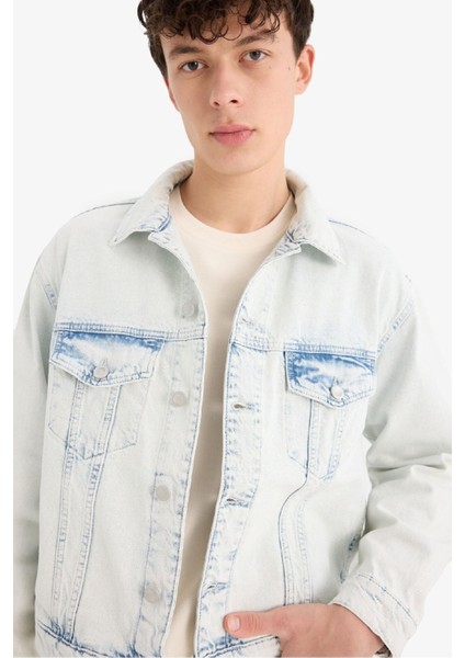 %100 Pamuk Oversize Geniş Kalıp Mevsimlik Baharlık Denim Ceket D7741AX25SP