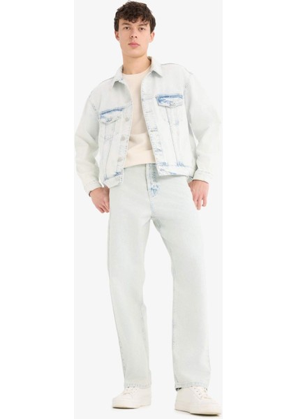 %100 Pamuk Oversize Geniş Kalıp Mevsimlik Baharlık Denim Ceket D7741AX25SP