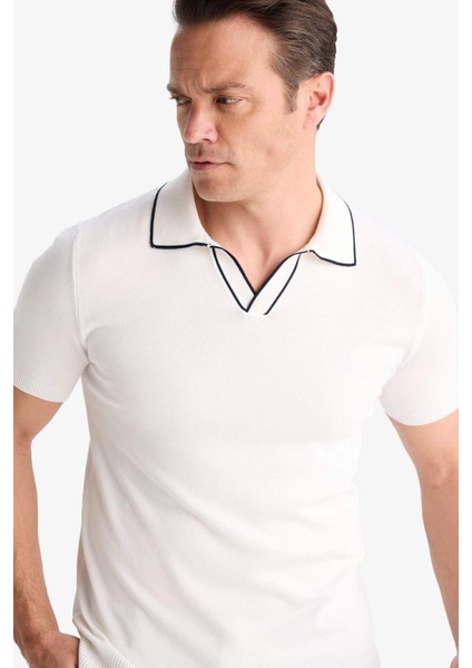 Modern Fit Polo Yaka Kısa Kollu Triko Tişört C4984AX25SM