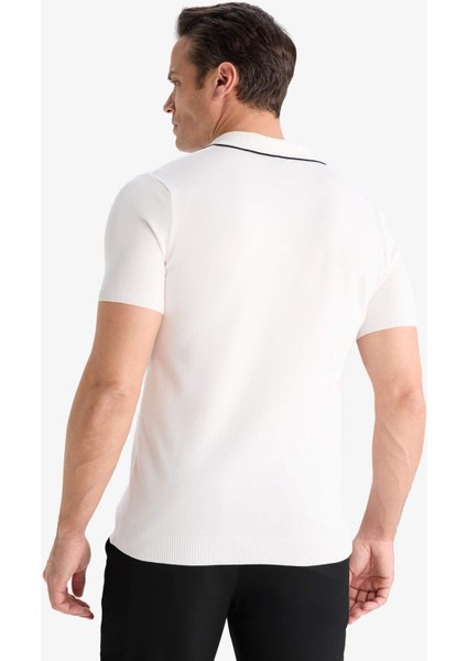 Modern Fit Polo Yaka Kısa Kollu Triko Tişört C4984AX25SM