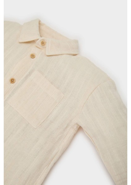 Erkek Bebek 2'li Takım Uzun Kollu Gömlek Beli Lastikli Pantolon E5317A525SP
