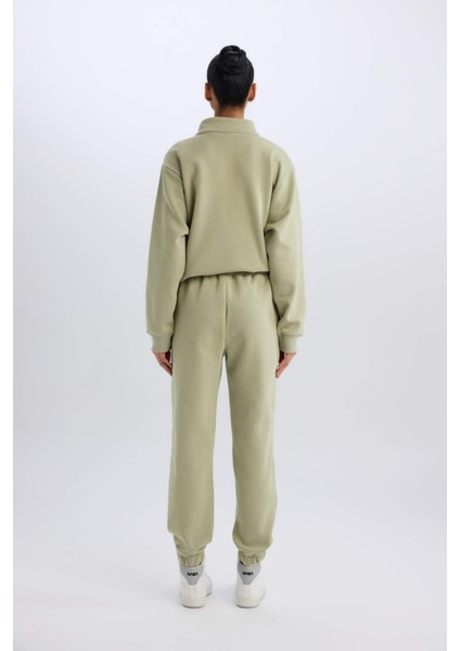Fit Kalın Sporcu Jogger Eşofman Altı Cepli Baskılı Standart Boy E5712AX24WN