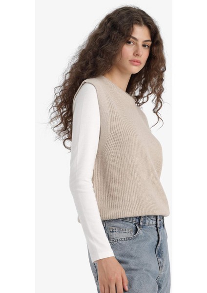 Oversize Geniş Kalıp Bisiklet Yaka Triko Süveter S0375AZ25WN