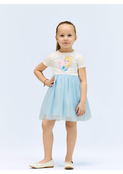 Kız Bebek Frozen Kısa Kollu Tütülü Yazlık Elbise E4874A525SM