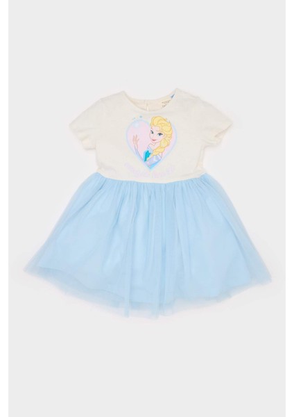 Kız Bebek Frozen Kısa Kollu Tütülü Yazlık Elbise E4874A525SM
