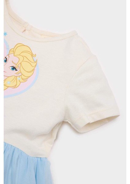 Kız Bebek Frozen Kısa Kollu Tütülü Yazlık Elbise E4874A525SM