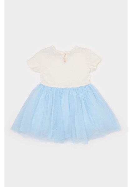 Kız Bebek Frozen Kısa Kollu Tütülü Yazlık Elbise E4874A525SM