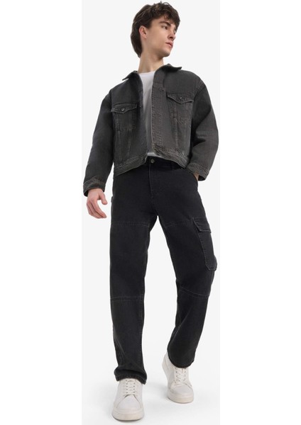 %100 Pamuk Oversize Geniş Kalıp Mevsimlik Baharlık Denim Ceket E5470AX25SP