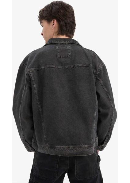 %100 Pamuk Oversize Geniş Kalıp Mevsimlik Baharlık Denim Ceket E5470AX25SP