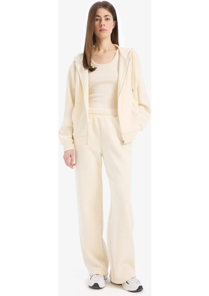 Straight Fit Basic Düz Cepli Yüksek Bel Eşofman Altı B8571AX25SP