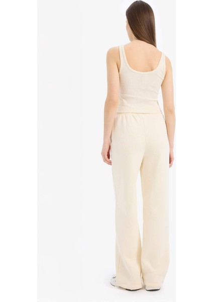 Straight Fit Basic Düz Cepli Yüksek Bel Eşofman Altı B8571AX25SP