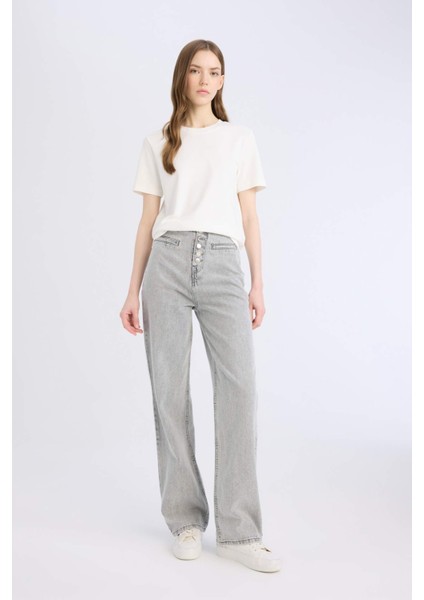 Regular Fit Bisiklet Yaka Basic Düz Kalın Kısa Kollu Beyaz Tişört D7579AX25SP