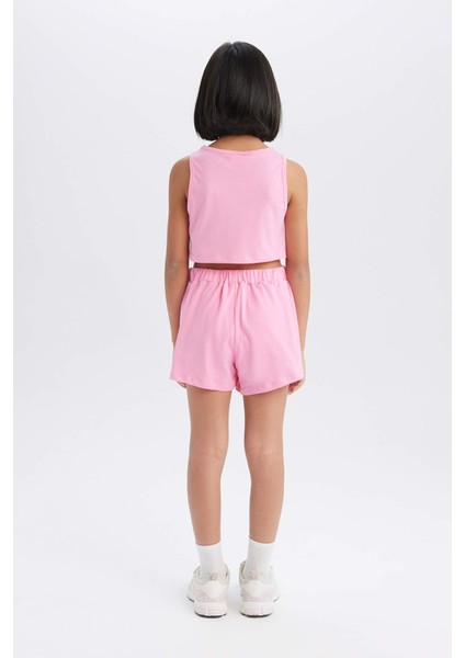 Kız Çocuk 2'li Takım Baskılı Atlet Şort