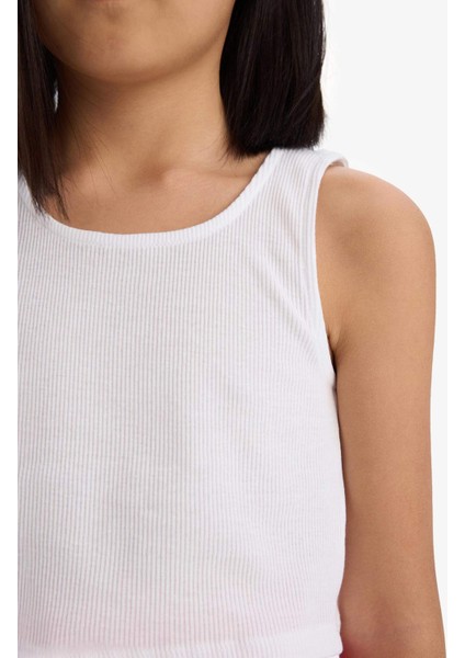 Kız Çocuk 2'li Takım Fitilli Kaşkorse Atlet Şort E5695A825HS