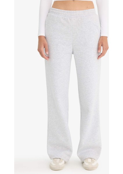 Straight Fit Basic Düz Cepli Yüksek Bel Eşofman Altı B8571AX25SP