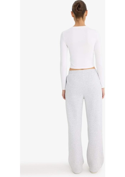 Straight Fit Basic Düz Cepli Yüksek Bel Eşofman Altı B8571AX25SP