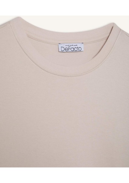 Regular Fit Bisiklet Yaka Basic Düz Kalın Kısa Kollu Tişört D7579AX25SP