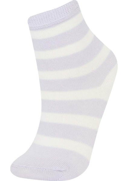 Kız Çocuk 5'li Pamuklu Uzun Çorap E6283A8NS