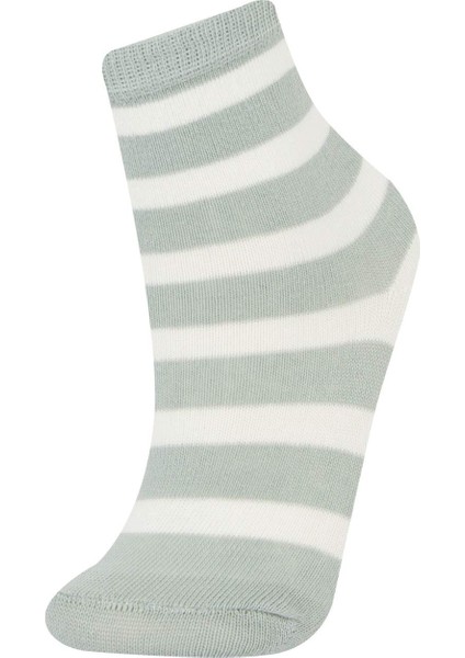 Kız Çocuk 5'li Pamuklu Uzun Çorap E6283A8NS