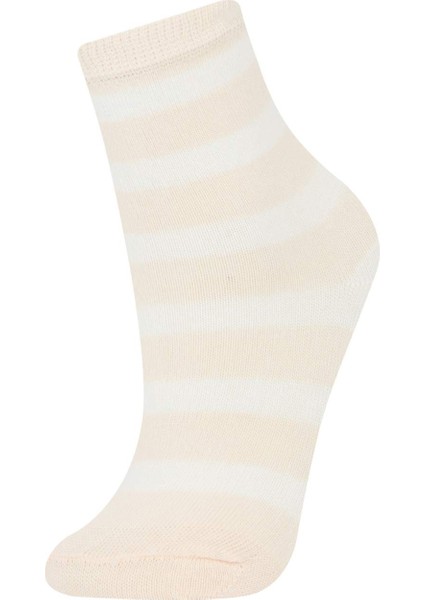 Kız Çocuk 5'li Pamuklu Uzun Çorap E6283A8NS