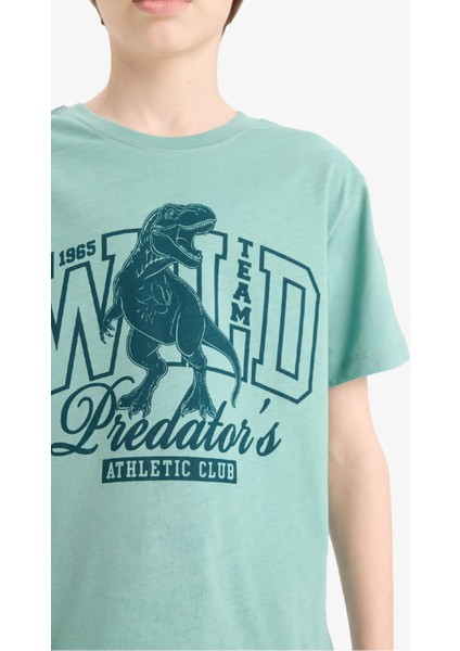 Erkek Çocuk Pijama Takımı Baskılı Kısa Kollu Üst Beli Lastikli Şort E6649A825SM