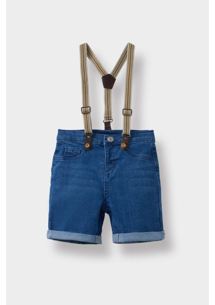 Erkek Bebek Pantolon Askılı Jean Şort C2289A525SM