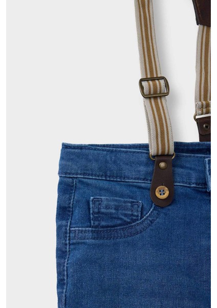 Erkek Bebek Pantolon Askılı Jean Şort C2289A525SM