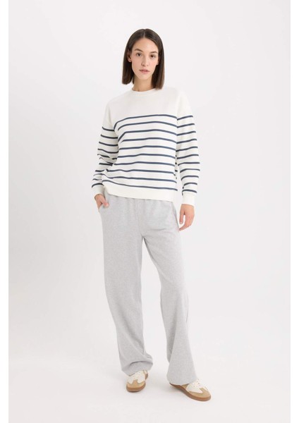 Straight Fit Cepli Beli Lastikli Eşofman Altı E6350AX25SP