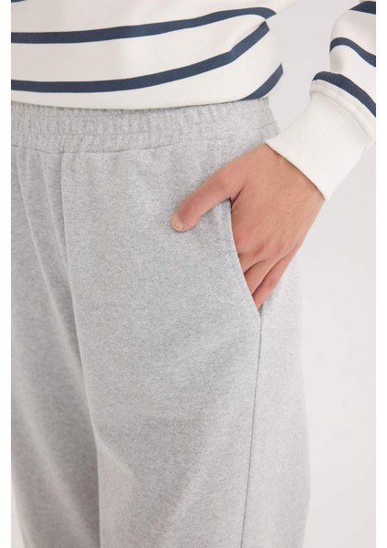 Straight Fit Cepli Beli Lastikli Eşofman Altı E6350AX25SP