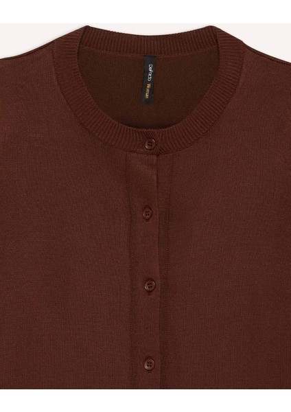 Regular Fit Bisiklet Yaka Basic Düz Düğmeli Triko Hırka D6282AX25SP