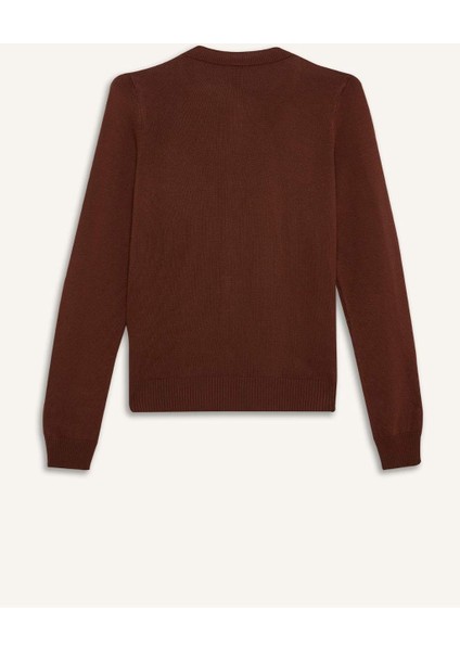 Regular Fit Bisiklet Yaka Basic Düz Düğmeli Triko Hırka D6282AX25SP