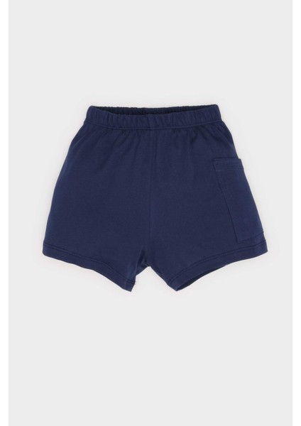 Erkek Bebek 2'li Takım Araç Baskılı Kısa Kollu Tişört Beli Lastikli Şort E6775A525SM