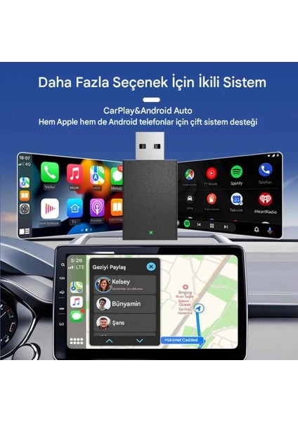 Kablosuz Android Auto/car Play USB Dongle Cihazı ( Lisinya ) fırsatları