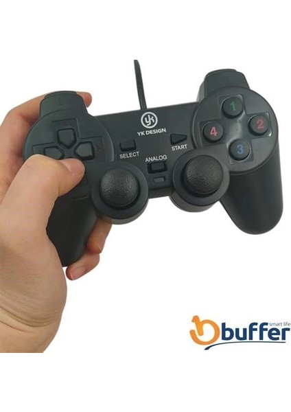 Çift Titreşimli USB Kablolu Oyun Kolu Pc Uyumlu Vibration Gamepad ( Lisinya ) fırsatları