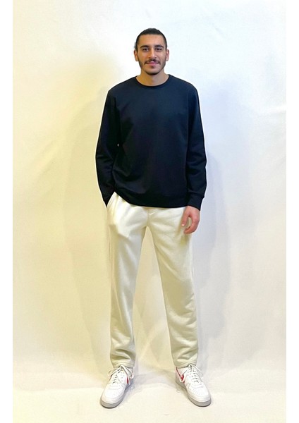 Erkek Bisiklet Yaka Rahat Kalıp 3 Iplik Kalın Sweatshirt SPR24SW-36 fiyatları