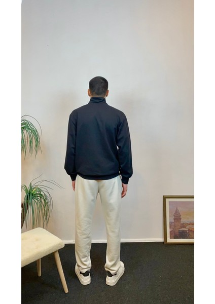 Erkek 3 Iplik Yarım Fermuarlı Kanguru Çepli Sweatshırt SPR24SW22 fırsatları