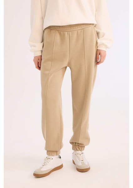 Coool Kalın Jogger Eşofman Altı Basic Düz Cepli Beli Paçası Lastikli E6300AX24WN