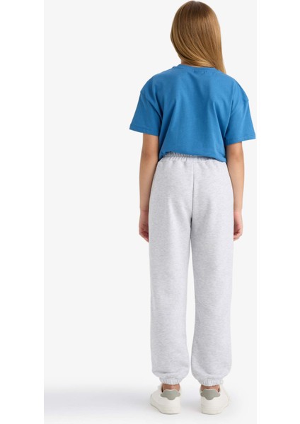 Kız Çocuk Beli Lastikli Baskılı Jogger Eşofman Altı E6929A825AU