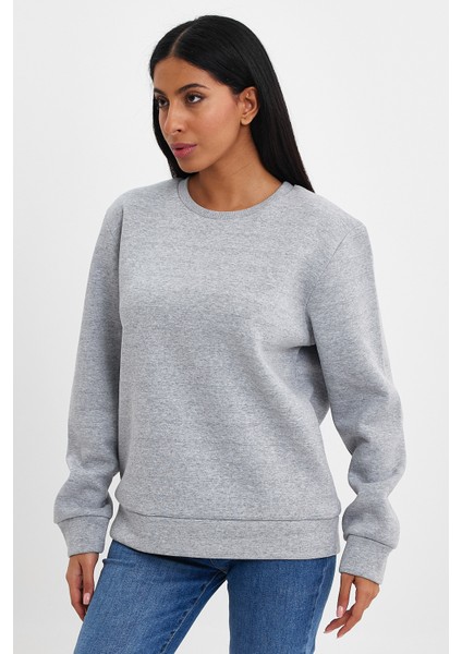 Kadın Bisiklet Yaka Rahat Kalıp 3 Iplik Içi Polarlı Kalın Sweatshirt SPR24SWK36 modelleri