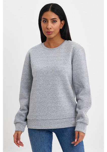 Kadın Bisiklet Yaka Rahat Kalıp 3 Iplik Içi Polarlı Kalın Sweatshirt SPR24SWK36 indirimleri