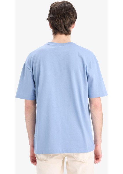 %100 Pamuk Oversize Geniş Kalıp Bisiklet Yaka Basic Düz Kısa Kollu Tişört E6885AXNS