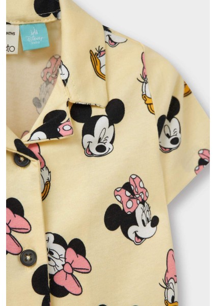 Kız Bebek Disney Mickey & Minnie Pijama Takımı Kısa Kollu Penye Beli Lastikli Şort E4652A525HS