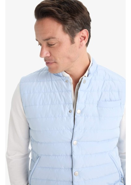 Slim Fit Dar Kesim Çıtçıtlı Kaz Tüyü Yelek E6420AX25SP