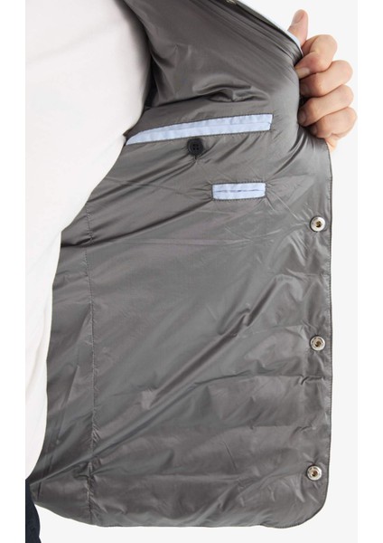 Slim Fit Dar Kesim Çıtçıtlı Kaz Tüyü Yelek E6420AX25SP