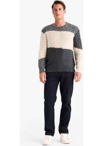 Standart Fit Bisiklet Yaka Triko Kazak E6985AX24WN