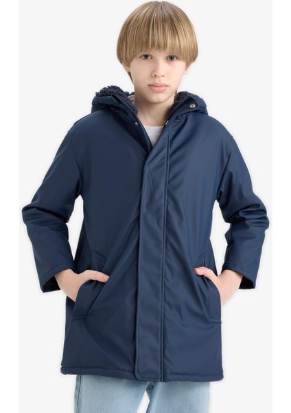 Erkek Çocuk Su Geçirmez Kapüşonlu Pelüş Astar Yağmurluk C4315A825AU