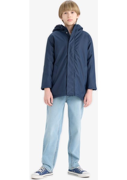 Erkek Çocuk Su Geçirmez Kapüşonlu Pelüş Astar Yağmurluk C4315A825AU