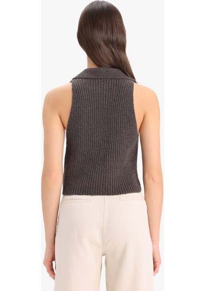 Coool Slim Fit Dar Kesim Düğmeli Triko Yelek D3584AX25SP